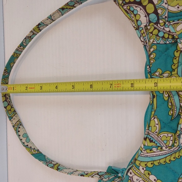 Vera Bradley Retired Pattern Peacock Green Teal Blue Small Shoulder Hobo Purse - Picture 12 of 12